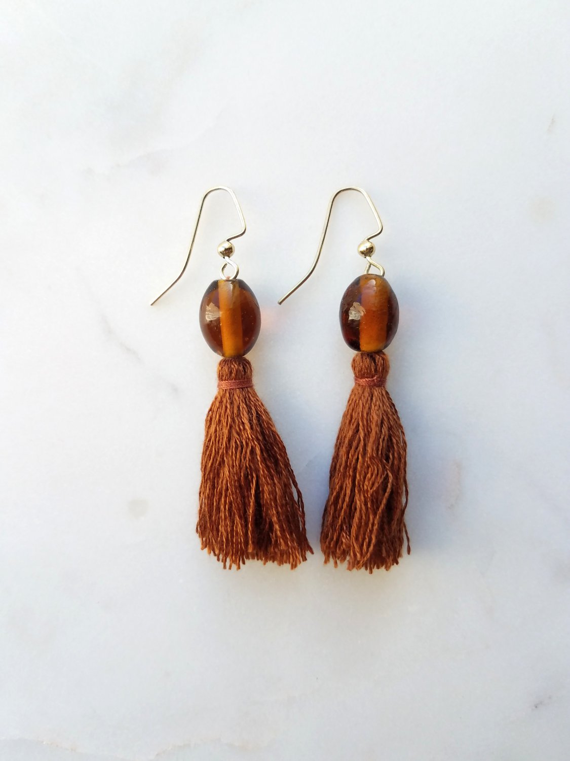 Brown Tassel Earrings