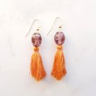 Orange Tassel Earrings