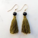 Olive Tassel Earrings
