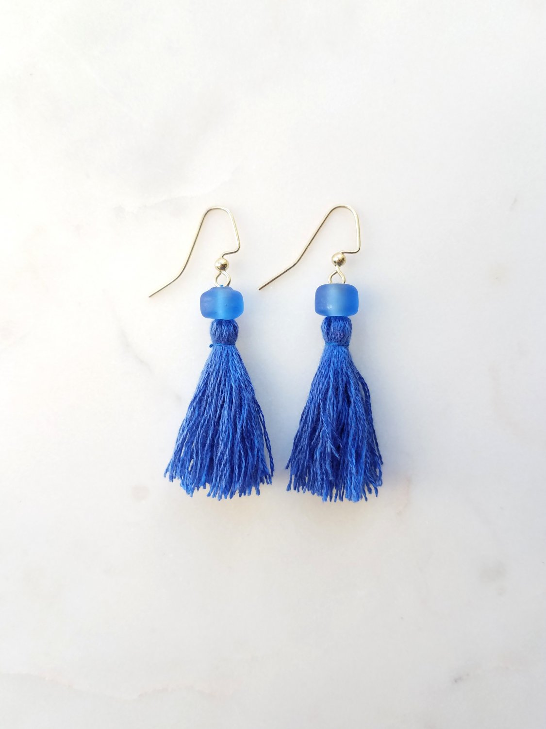 Royal Blue Tassel Earrings