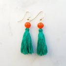 Dark Seafoam Tassel Earrings