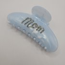 Mom bow blue pearl hairclip