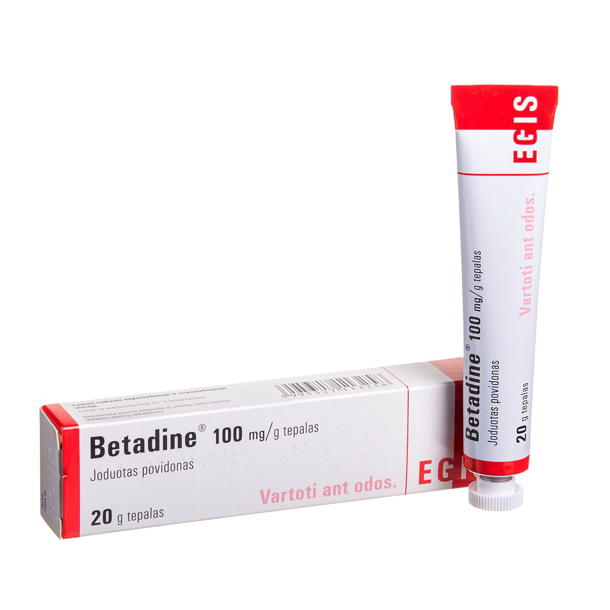 Betadine Iodine Ointment 100 mg/g. Skin infections, wounds and burns