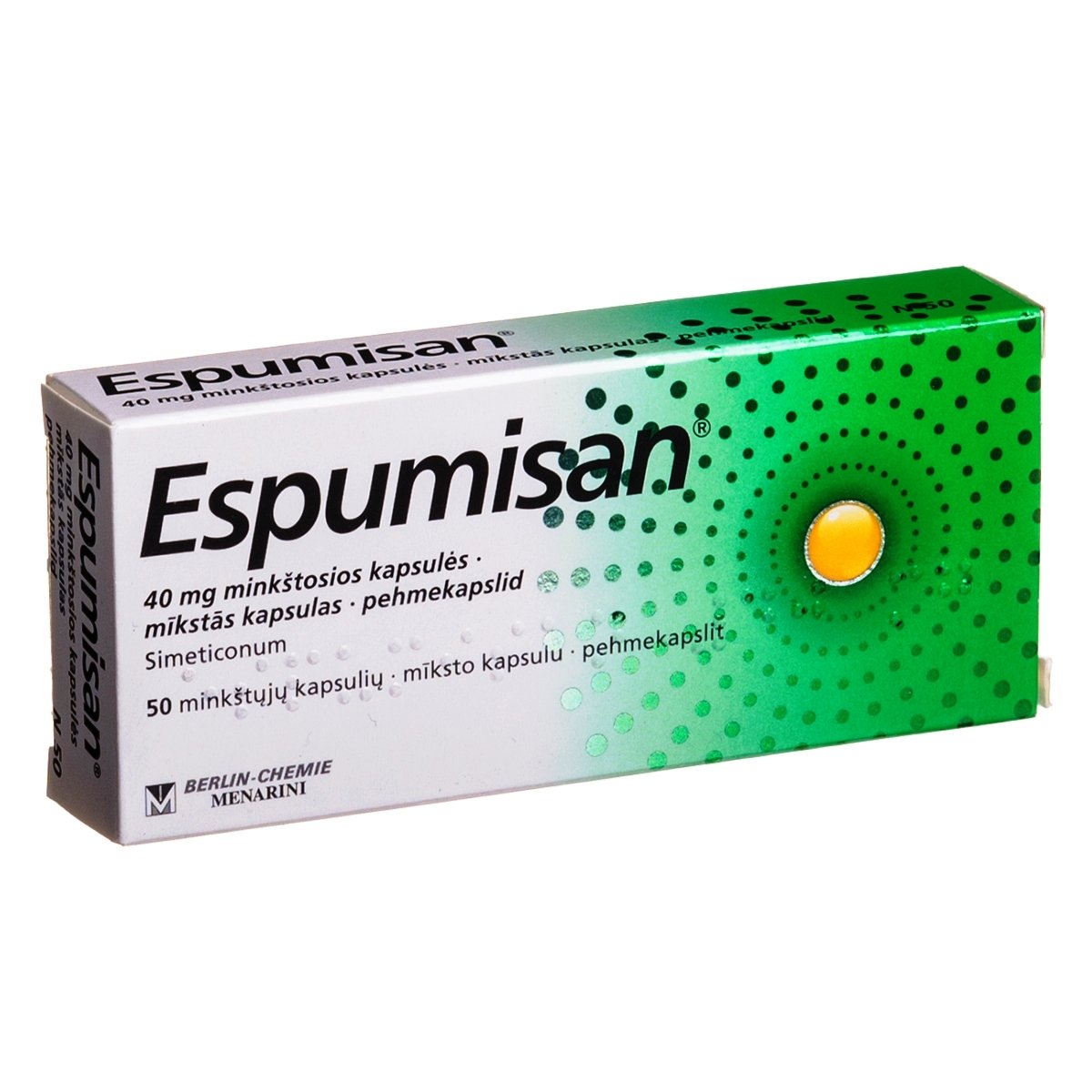 Espumisan 40 Mg / 50 Capsules For Gastrointestinal Disorders Meteorism ...