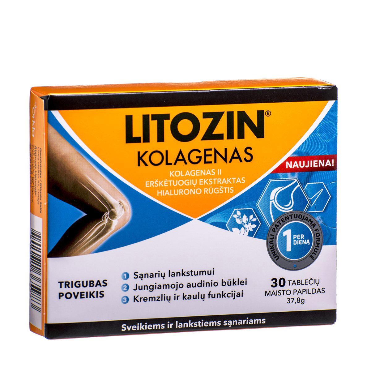 Litozin Collagen with Hyaluronic acid, Wild rose extract and Copper. 30 tablets
