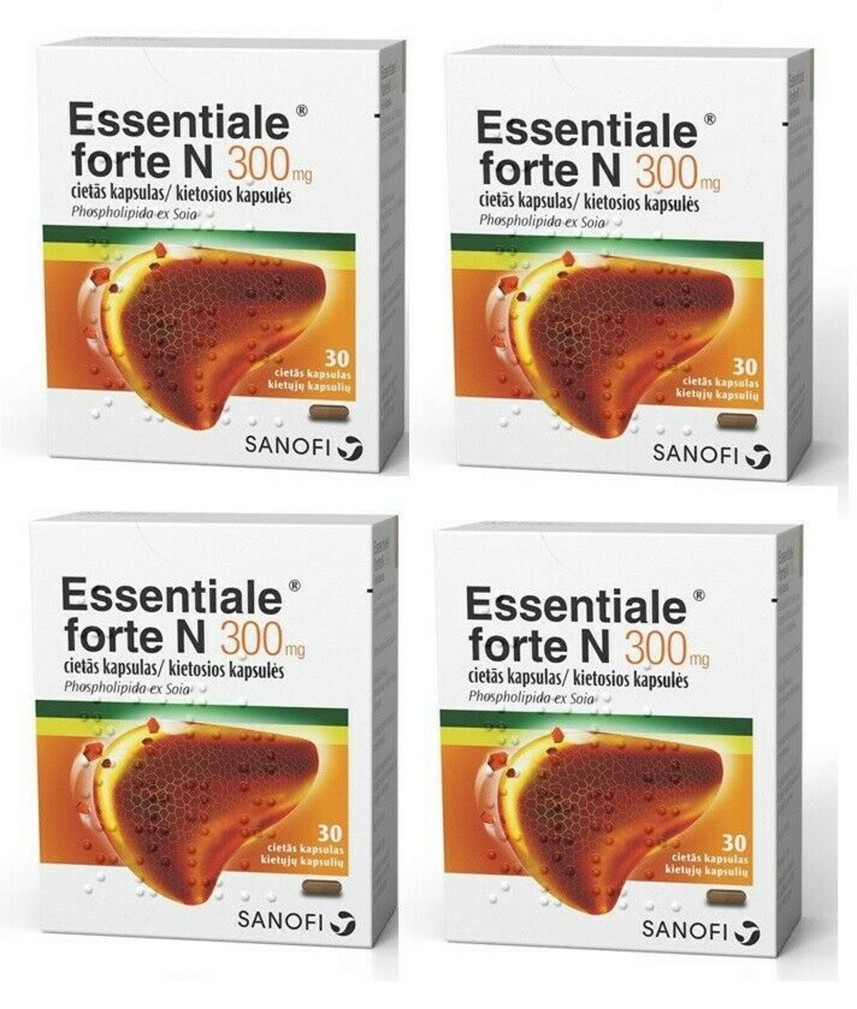 4x Classic Essentiale Forte N 300mg, total 120 capsules. Liver Support ...