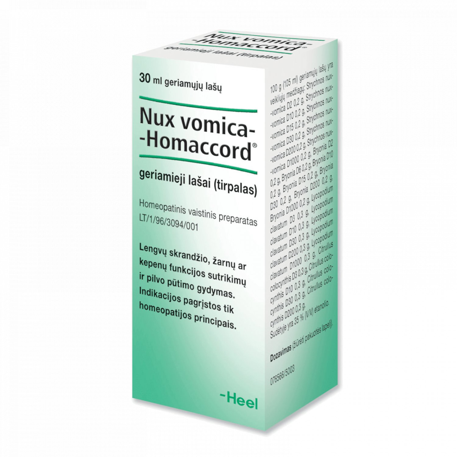 Nux vomicaHomaccord Oral Drops 30ml. Homeopathic remedy for Stomach