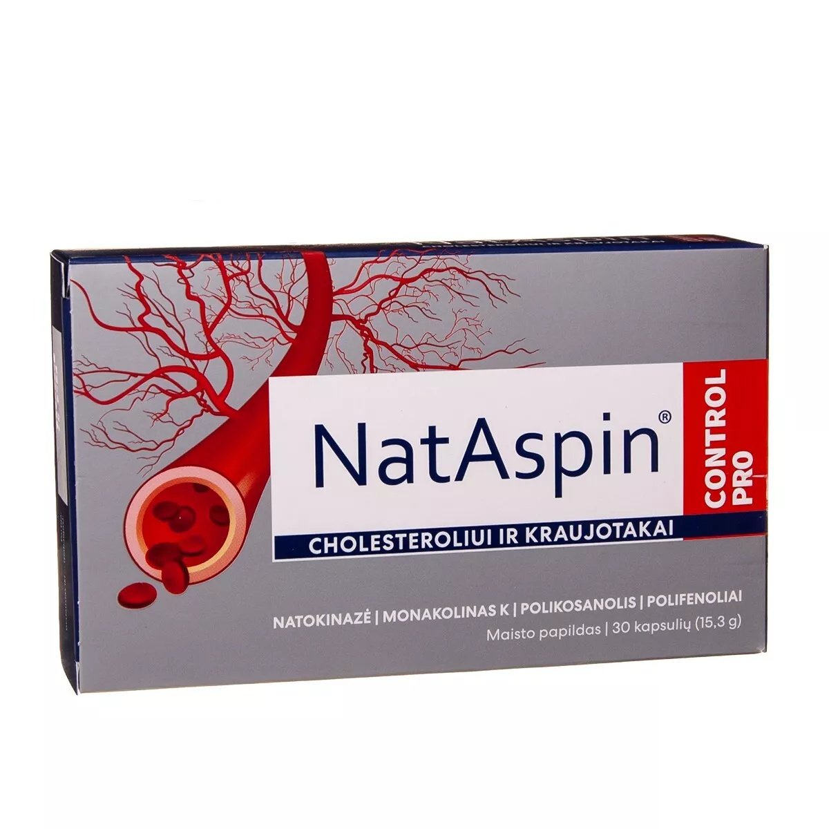 NatAspin Control PRO 30. Multi&acirc;��Action Formula for Cholesterol, Circulation & Heart Health