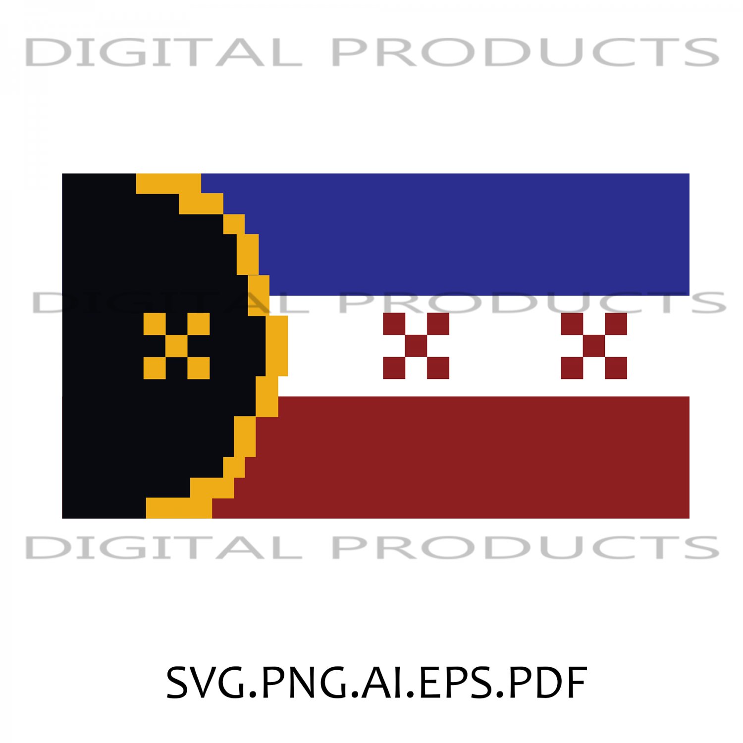 L'manburg PIxel Flag1 SVG, PNG, Ai, PDF, Eps Sublimation Digital download, Dream Smp, Manberg