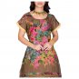Women's Patterned Khaki Short Dress