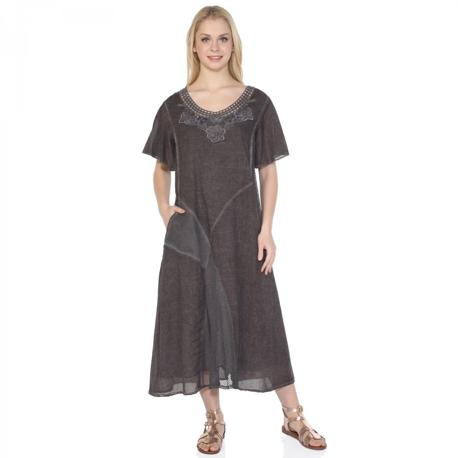 Women's Dark Brown Midi Dress