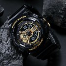 Black&Gold Fashion Military Men's Sport Digital Quartz Analog 50M Waterproof Wrist Watch