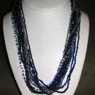 Multiple blue beaded necklace