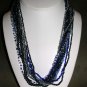 Multiple blue beaded necklace