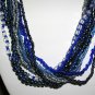 Multiple blue beaded necklace