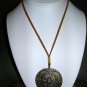Leather necklace with medallion