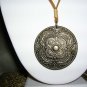 Leather necklace with medallion