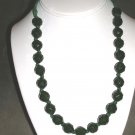 Green beaded and ribbon necklace