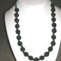 Green beaded and ribbon necklace