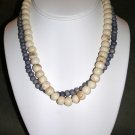 Purple and ivory beaded necklace