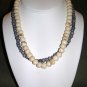 Purple and ivory beaded necklace