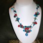 Blue and coral necklace