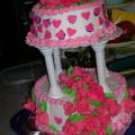 Rose/heart wedding cake
