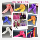 Silk Like Twilly scarf Solid Color Handbag Handle Wrap Purse Scarves Bow Ribbon