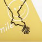 Fashion Lotus Flower Silver Gold Black Necklace Modern trendy jewelry