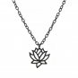 Fashion Lotus Flower Silver Gold Black Necklace Modern trendy jewelry