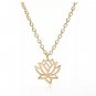 Fashion Lotus Flower Silver Gold Black Necklace Modern trendy jewelry