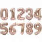 32" Rose Gold Digital Number Balloons Foil Mylar Balloon For Birthday Party Pink