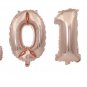 32" Rose Gold Digital Number Balloons Foil Mylar Balloon For Birthday Party Pink