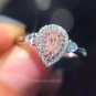 Women Pear Cur Solitaire CZ White Gold Wedding Engagement Promise Rings Gift
