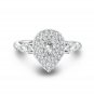 Women Pear Cur Solitaire CZ White Gold Wedding Engagement Promise Rings Gift
