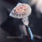 Women Pear Cur Solitaire CZ White Gold Wedding Engagement Promise Rings Gift