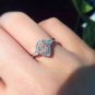 Women Pear Cur Solitaire CZ White Gold Wedding Engagement Promise Rings Gift