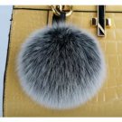 Large 4" Real Fox Fur Pom Pom Keychain Bag Charm Decoration Plushy Fluffy Ball