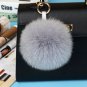 Large 4" Real Fox Fur Pom Pom Keychain Bag Charm Decoration Plushy Fluffy Ball