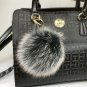 Large 4" Real Fox Fur Pom Pom Keychain Bag Charm Decoration Plushy Fluffy Ball