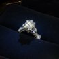 Sterling Silver Solitaire Halo Engagement Ring Rose Flower CZ w/ Gift Size 5-9