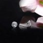 925 Solid Silver CZ Stud Earrings Round Small large Cubic Zirconia Multi Size