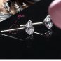925 Solid Silver CZ Stud Earrings Round Small large Cubic Zirconia Multi Size