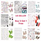 Nail Wraps Art Transparent Stickers Letters Word Decals Tips Holidays BUY 3 GET1
