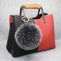 Charming 10cm Real Fox Fur Pom Pom Keychain Bag Charm Gold Ring Fluffy Fur Ball