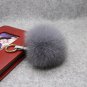 Charming 10cm Real Fox Fur Pom Pom Keychain Bag Charm Gold Ring Fluffy Fur Ball