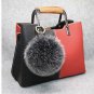 Charming 10cm Real Fox Fur Pom Pom Keychain Bag Charm Gold Ring Fluffy Fur Ball