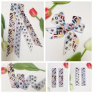 Elegant Twilly Scarf Handbag Handle Wraps, Hair Bow Ribbon Scarf