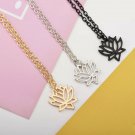 Fashion Lotus Flower Pendants Necklace Silver Gold Black color Litter Charm