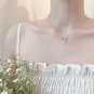 Silver Fashion Necklace CZ Crystal Bow Charm Pendant Choker Mother's Gift